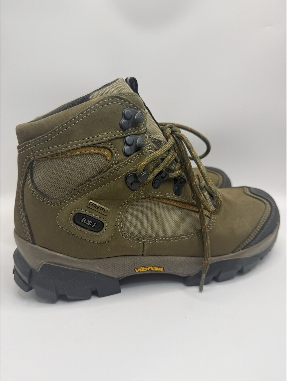 REI GORE-TEX MONARH IV Lichen Women’s Size 8.5 Green Leather Hiking Boots NWOB